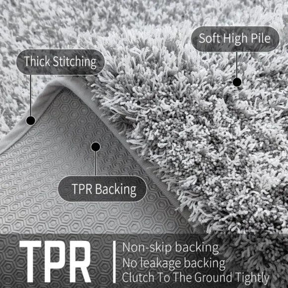 New 24x17 Bathroom Rug, Soft Plush Non-Slip Washable Mat for Shower & Sink Area - Picture 7 of 8